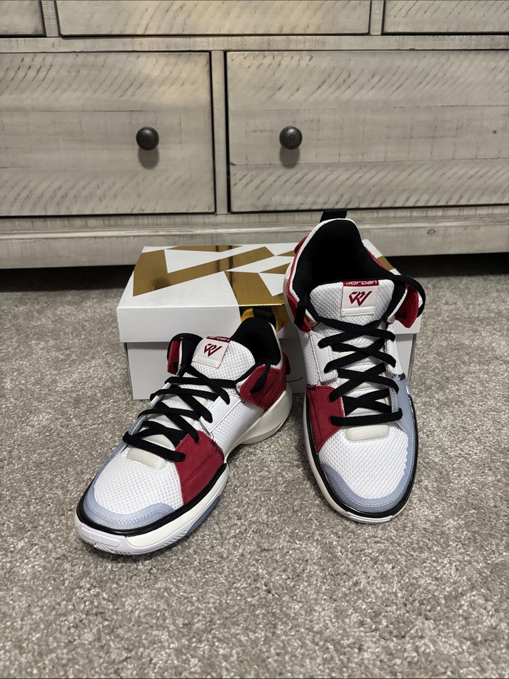 Jordan One Take 5 Men's Sneakers in White/Gym Red-Sail-Black
